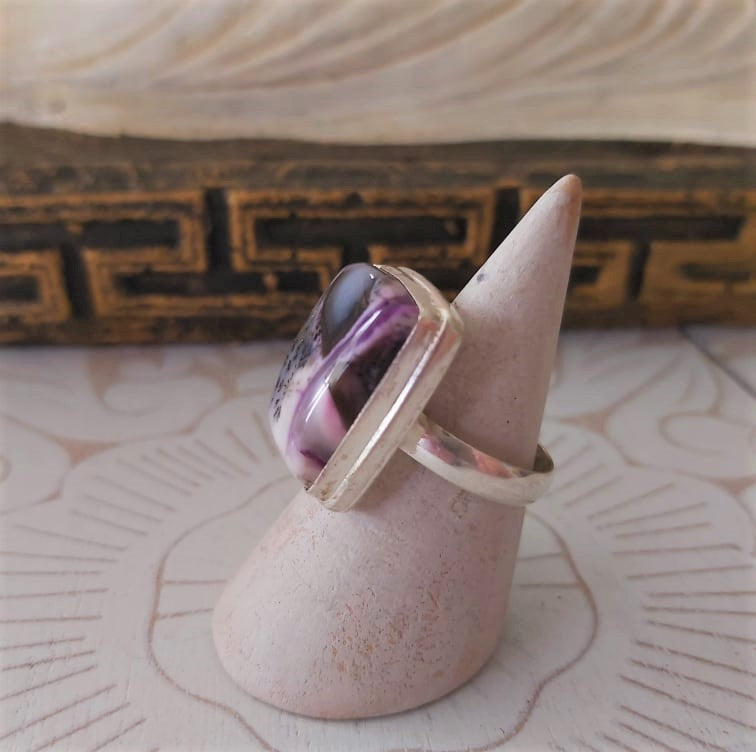 Dendritic Opal Spiritual Growth Ring US 8 (E2321)