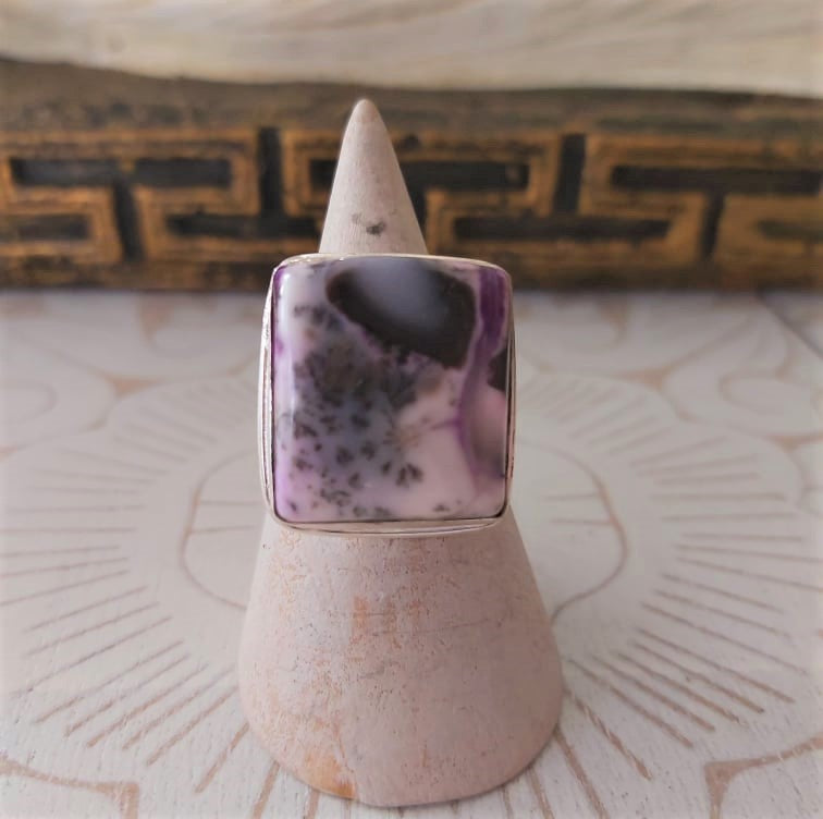 Dendritic Opal Spiritual Growth Ring US 8 (E2321)