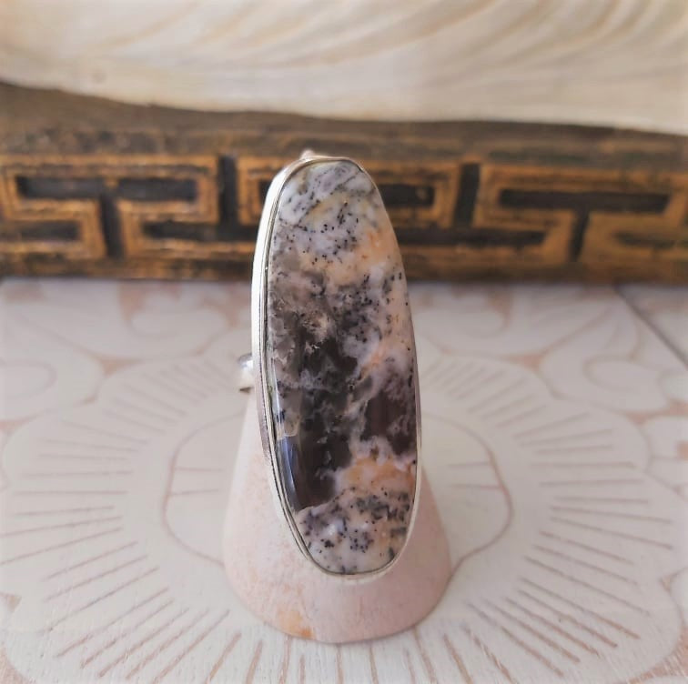 Dendritic Opal Spiritual Growth Ring US 9.5 (E2322)