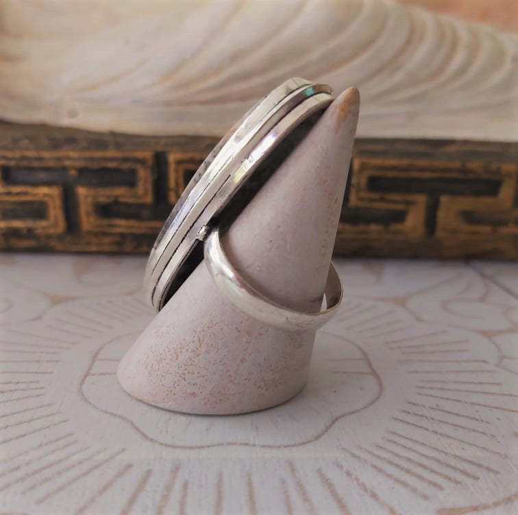 Dendritic Opal Spiritual Growth Ring US 9.5 (E2322)