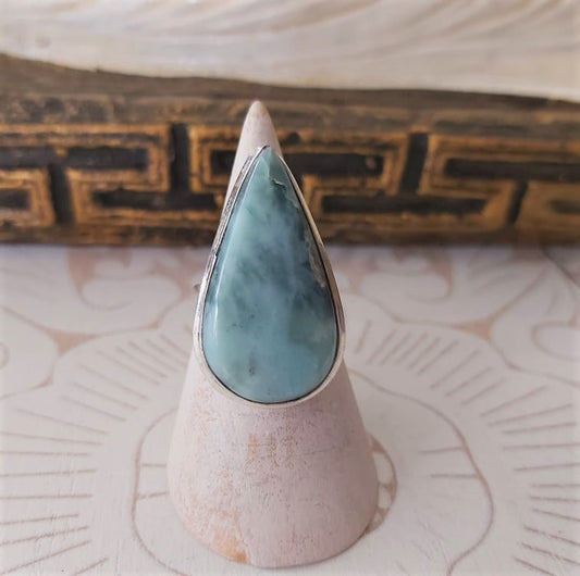 Larimar Emotional Healing Gemstone Ring US 7 (E2327)