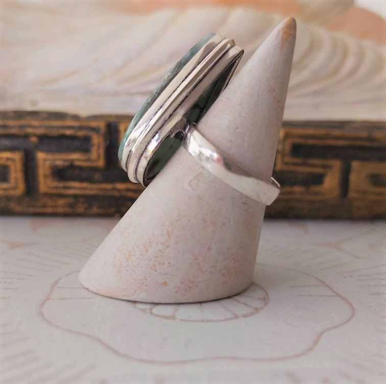 Larimar Emotional Healing Gemstone Ring US 7 (E2327)