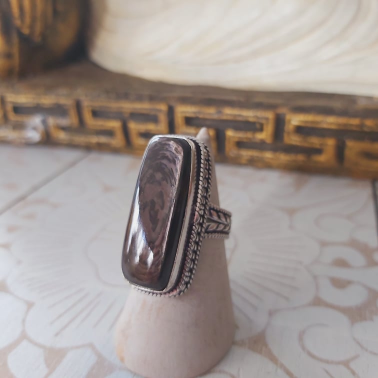 Hypersthene Serenity Gemstone Ring Size US 7 (E2349)