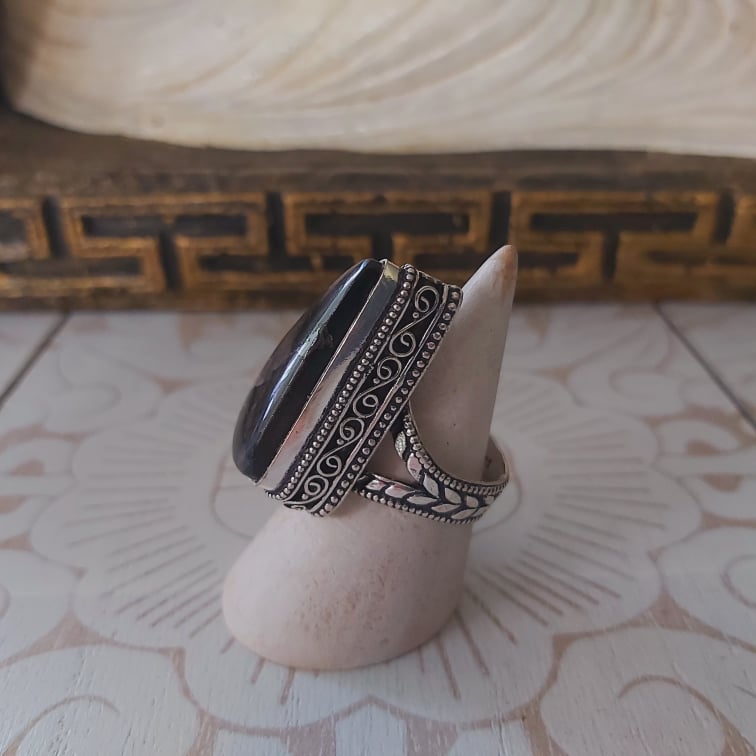 Hypersthene Serenity Gemstone Ring Size US 7.5 (E2353)