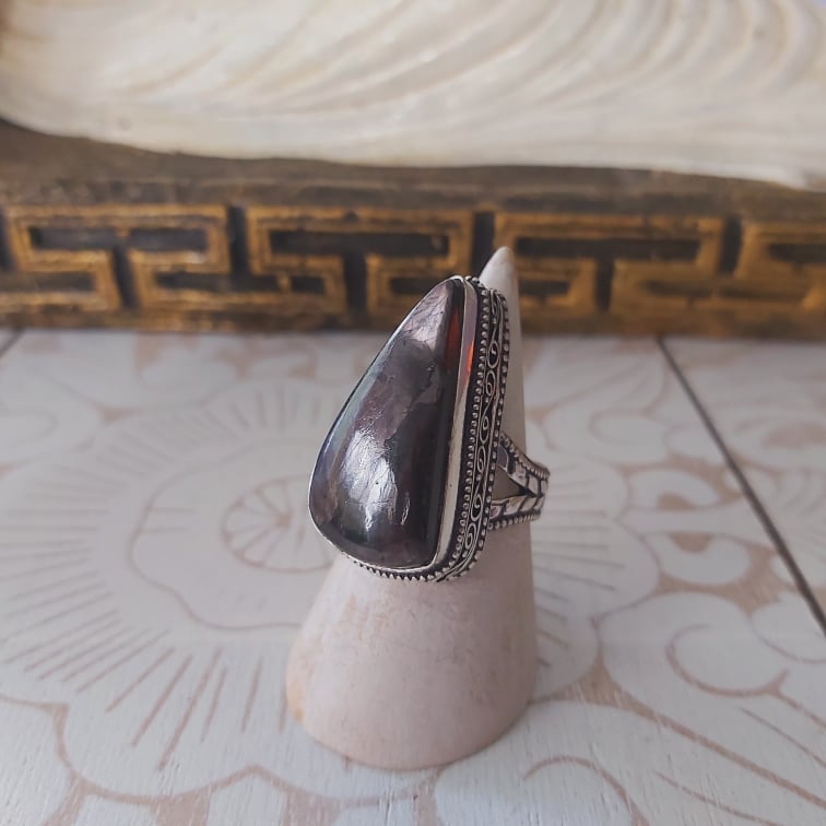 Hypersthene Serenity Gemstone Ring Size US 7.5 (E2353)