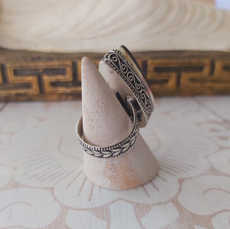 Hypersthene Serenity Gemstone Ring Size US 7.5 (E2353)