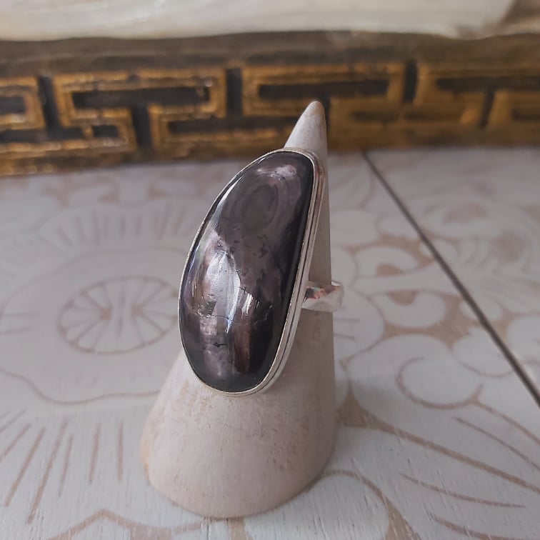 Hypersthene Serenity Gemstone Ring Size US 8.5 (E2358)