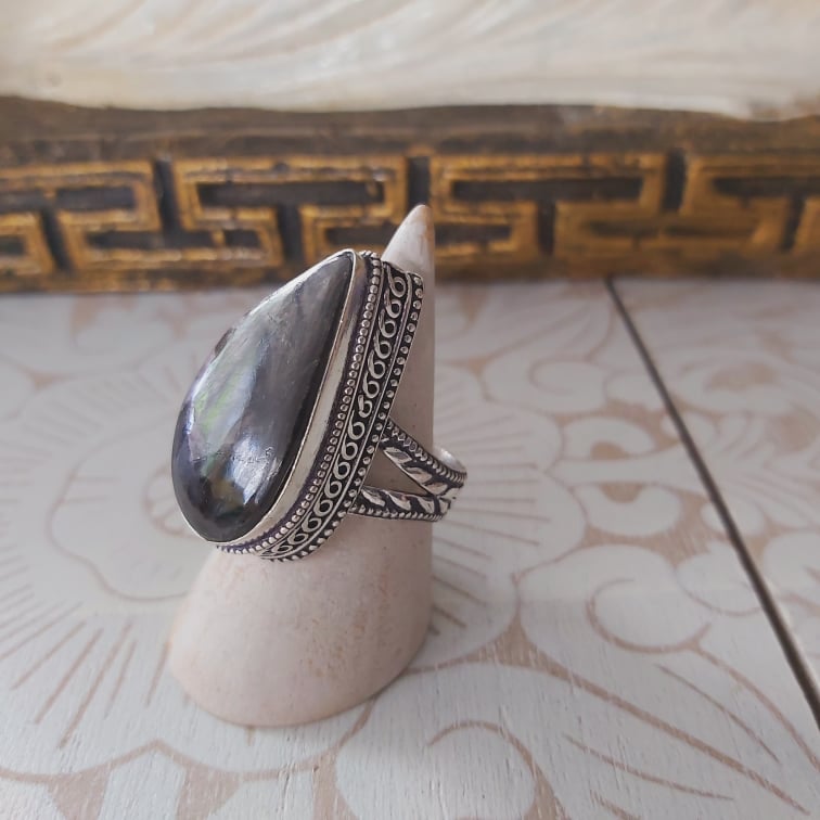 Hypersthene Serenity Gemstone Ring Size US 9 (E2359)