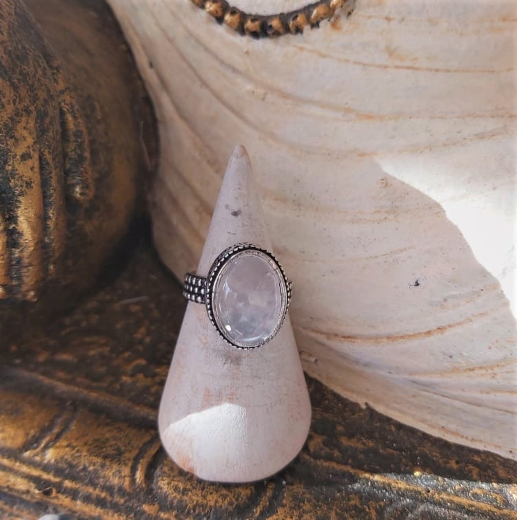 Rose Quartz True Love & Compassion Ring Size US 7.5 (E2360)