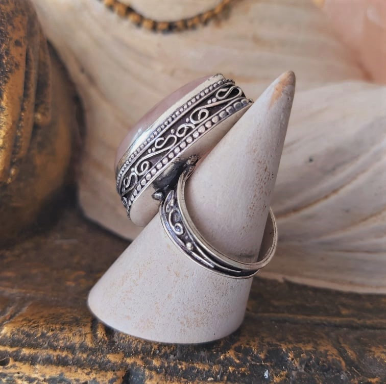 Rose Quartz True Love & Compassion Ring Size US 9 (E2364)