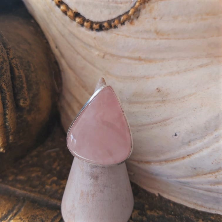 Rose Quartz True Love & Compassion Ring Size US 9 (E2365)