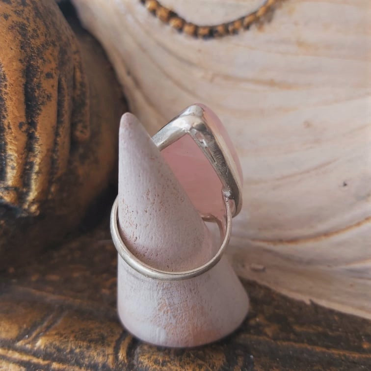 Rose Quartz True Love & Compassion Ring Size US 9 (E2365)
