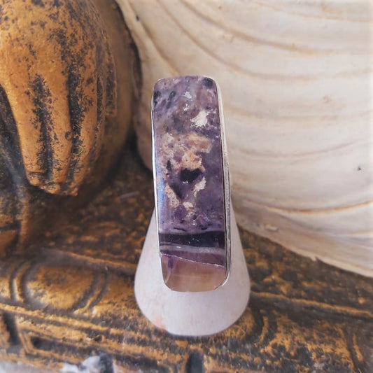 Fluorite Spiritual Growth & Grounding Gemstone Ring Size US 6.5 (E2382)