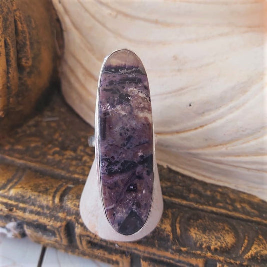 Fluorite Spiritual Growth & Grounding Gemstone Ring Size US 10 (E2390)