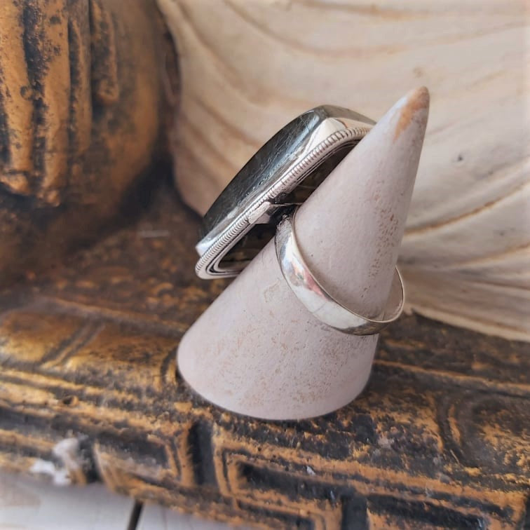 Labradorite Inner Spirit & Psychic Protection Gemstone Ring US 9.5 (E2396)