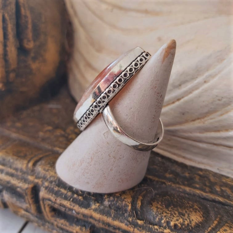 Sunstone Sacral Chakra Gemstone Ring US 9 (E2405)