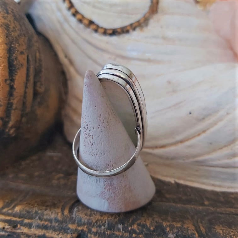 Aqua Seraphinite Angelic Realm Gemstone Ring Size US 9 (E2427)