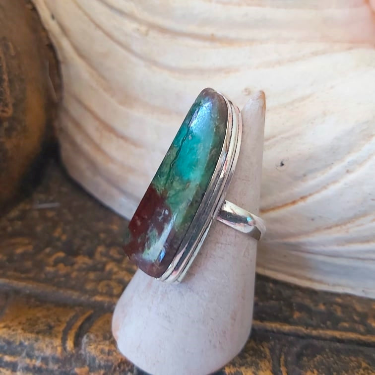 Chrysoprase Forgiveness Gemstone Ring Size US 8 (E2439)