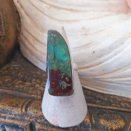 Chrysoprase Forgiveness Gemstone Ring Size US 8 (E2439)