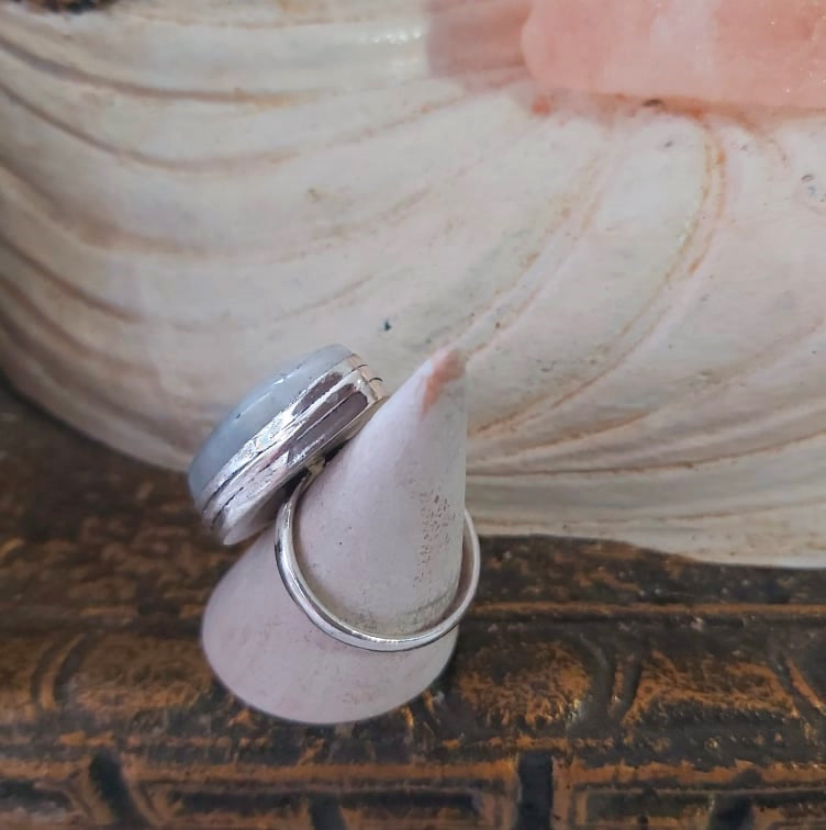 Rainbow Moonstone Gemstone Ring Size US 9 (E2466)