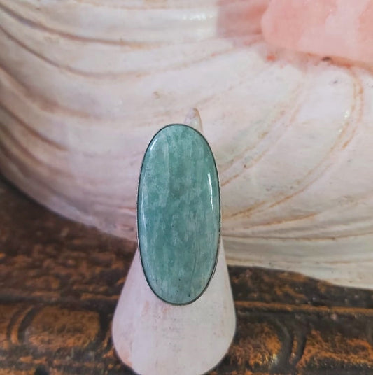 Aquamarine Gemstone Stone of Courage Ring Size US 6 (E2472)