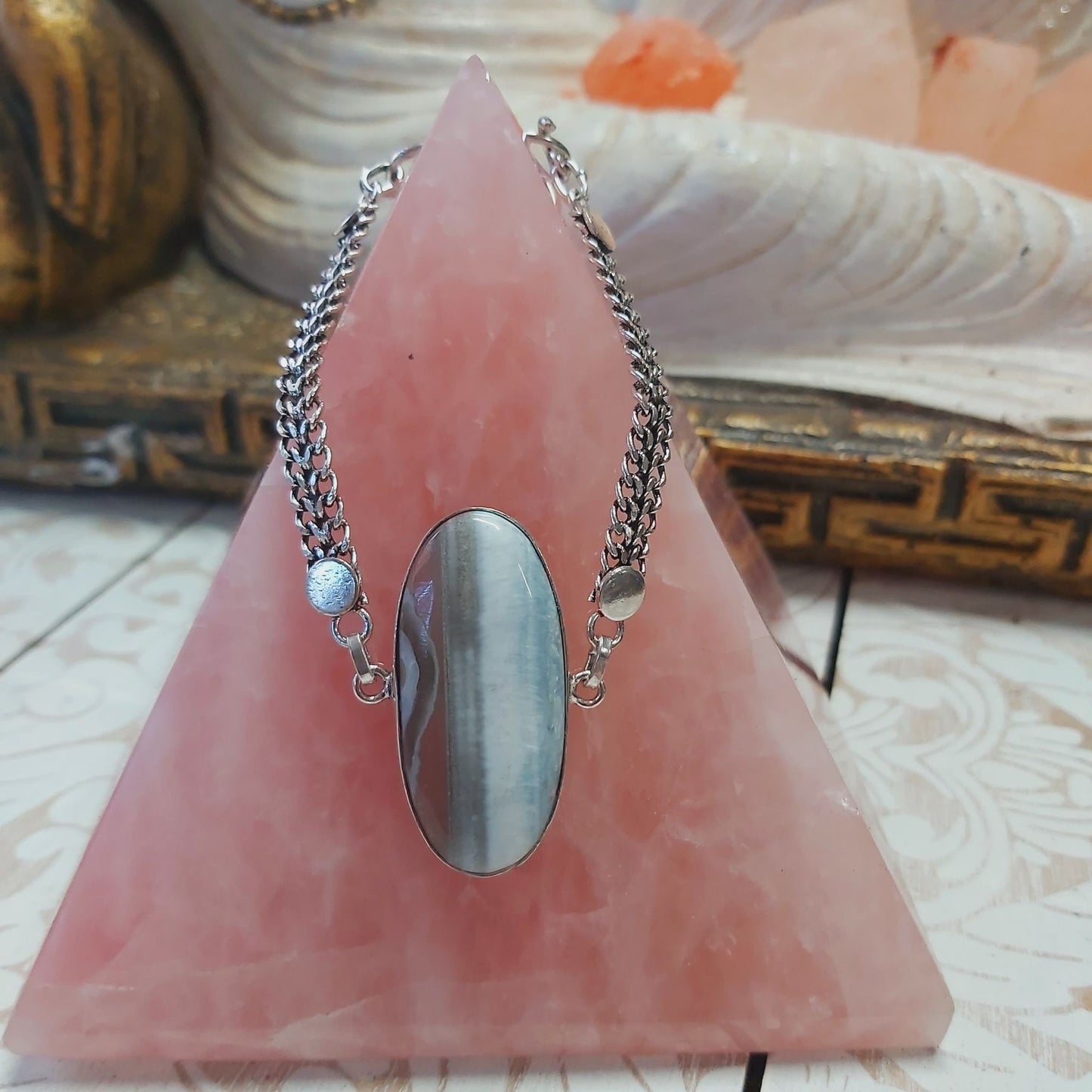 Angelic Owyhee Blue Opal Bracelet 17 cm (E2480)