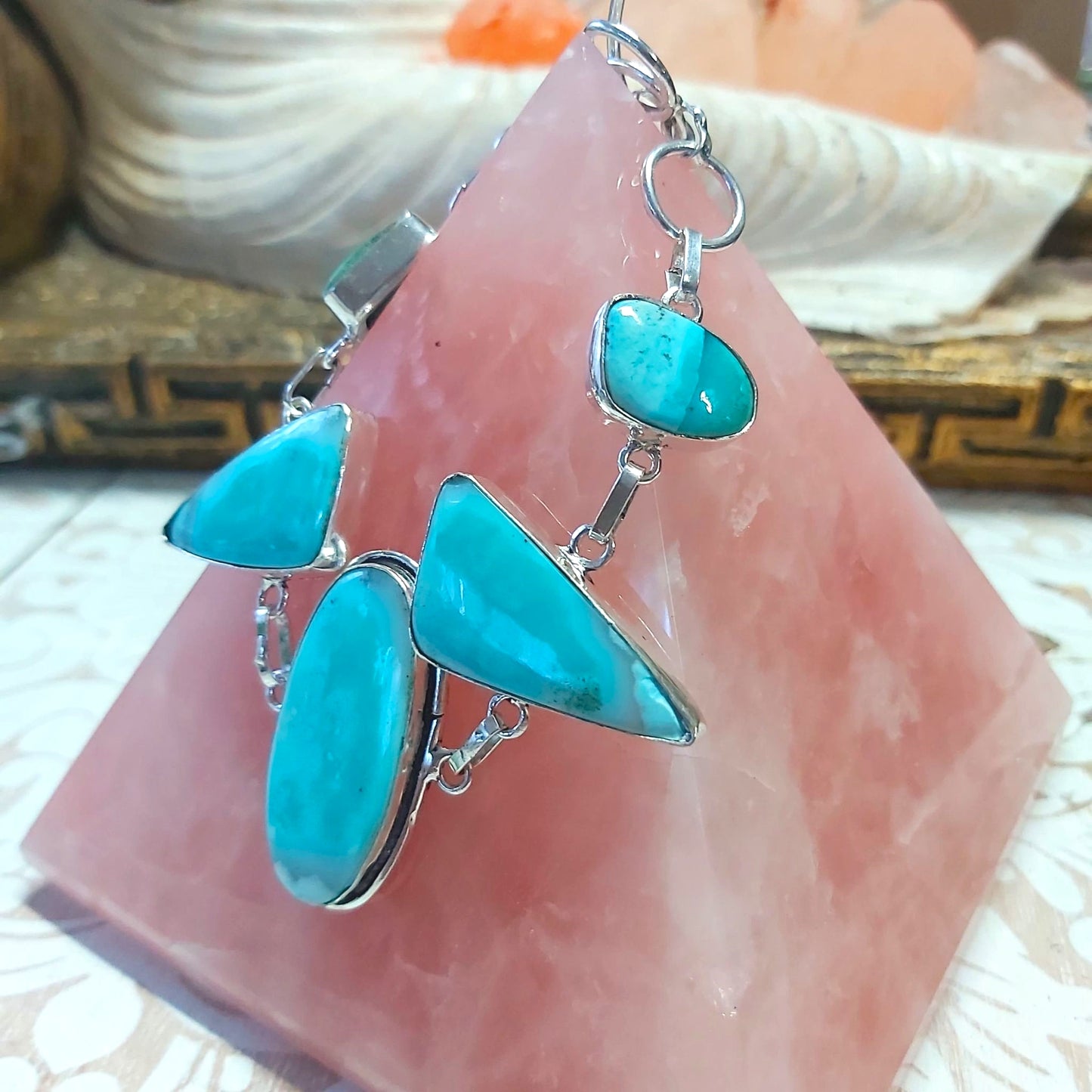 Dendritic Opal Gemstone Bracelet 19 cm (E2492)