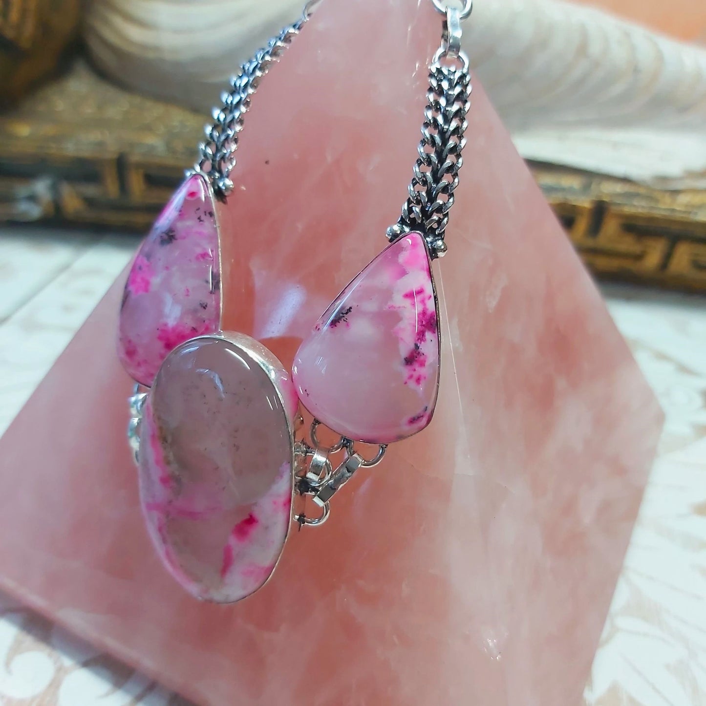 Dendritic Opal Gemstone Bracelet 20 cm (E2494)