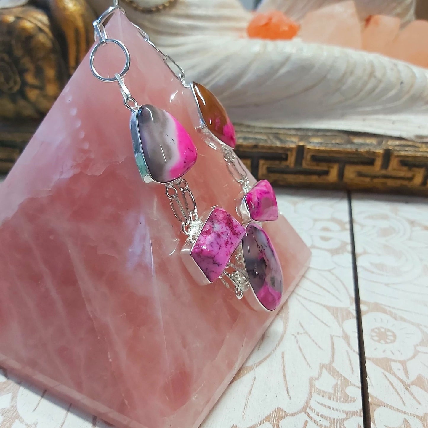 Dendritic Opal Gemstone Bracelet 21 cm (E2495)