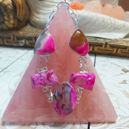 Dendritic Opal Gemstone Bracelet 21 cm (E2495)