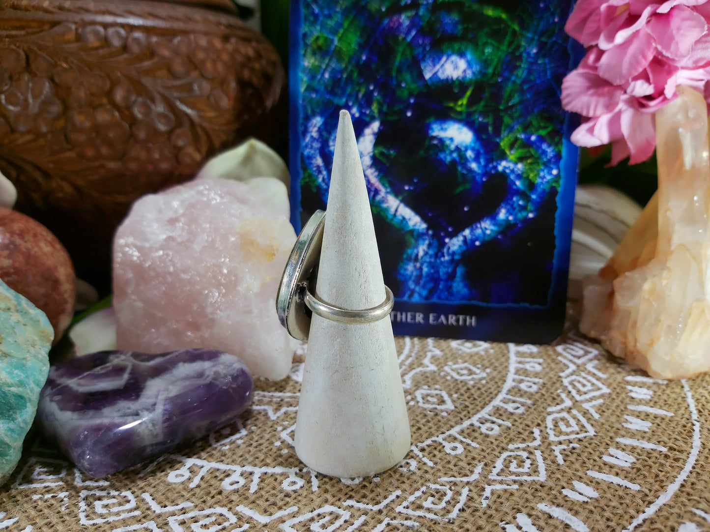 Unakite Emotional Release Ring Size US 8 (E300)