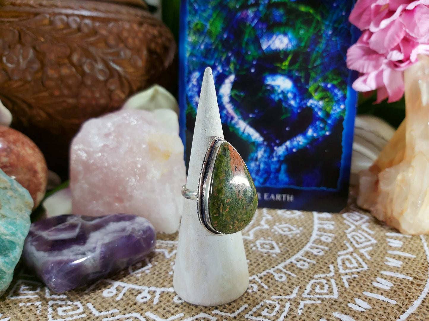 Unakite Emotional Release Ring Size US 8 (E300)