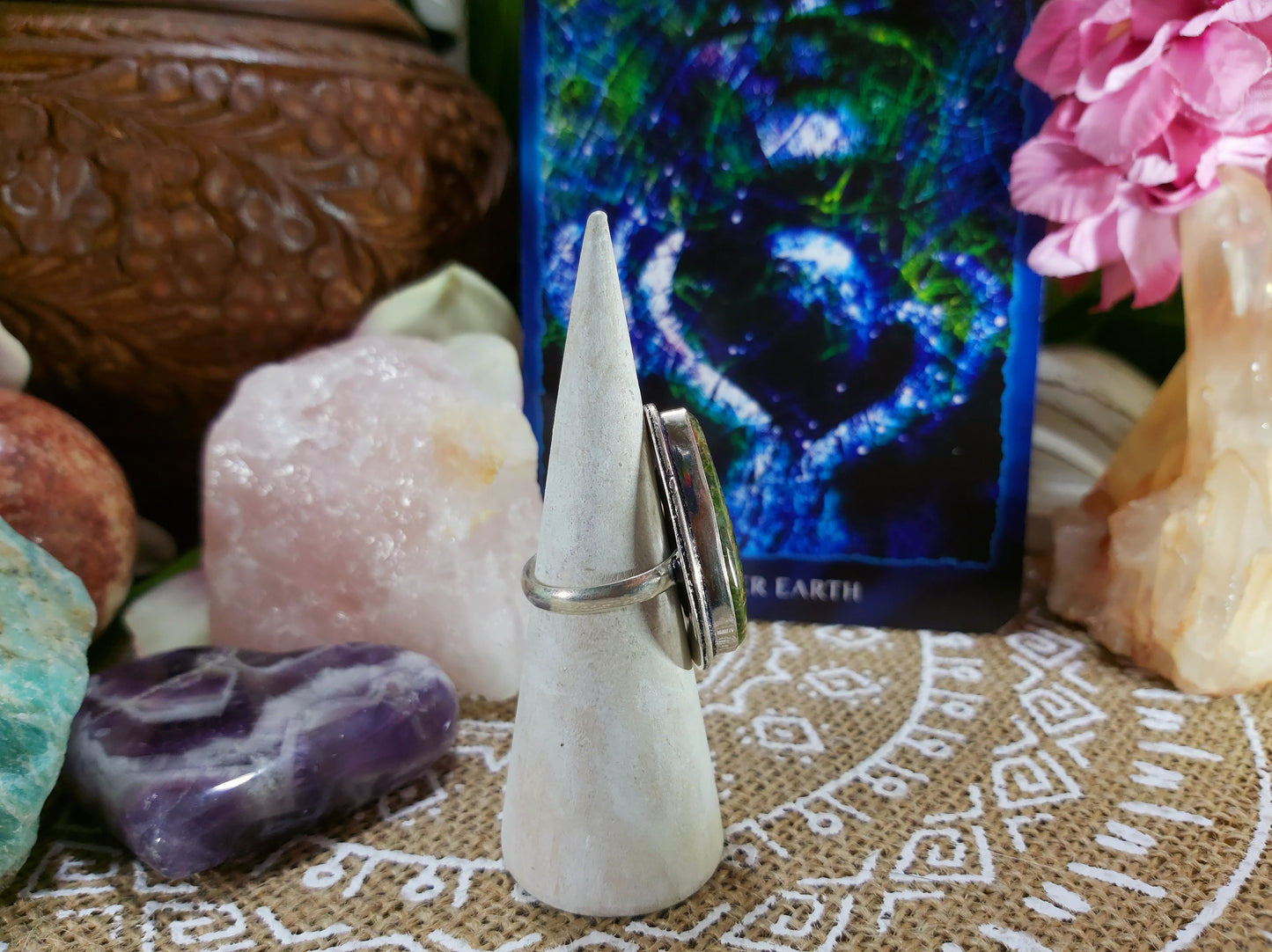 Unakite Emotional Release Ring Size US 8 (E300)