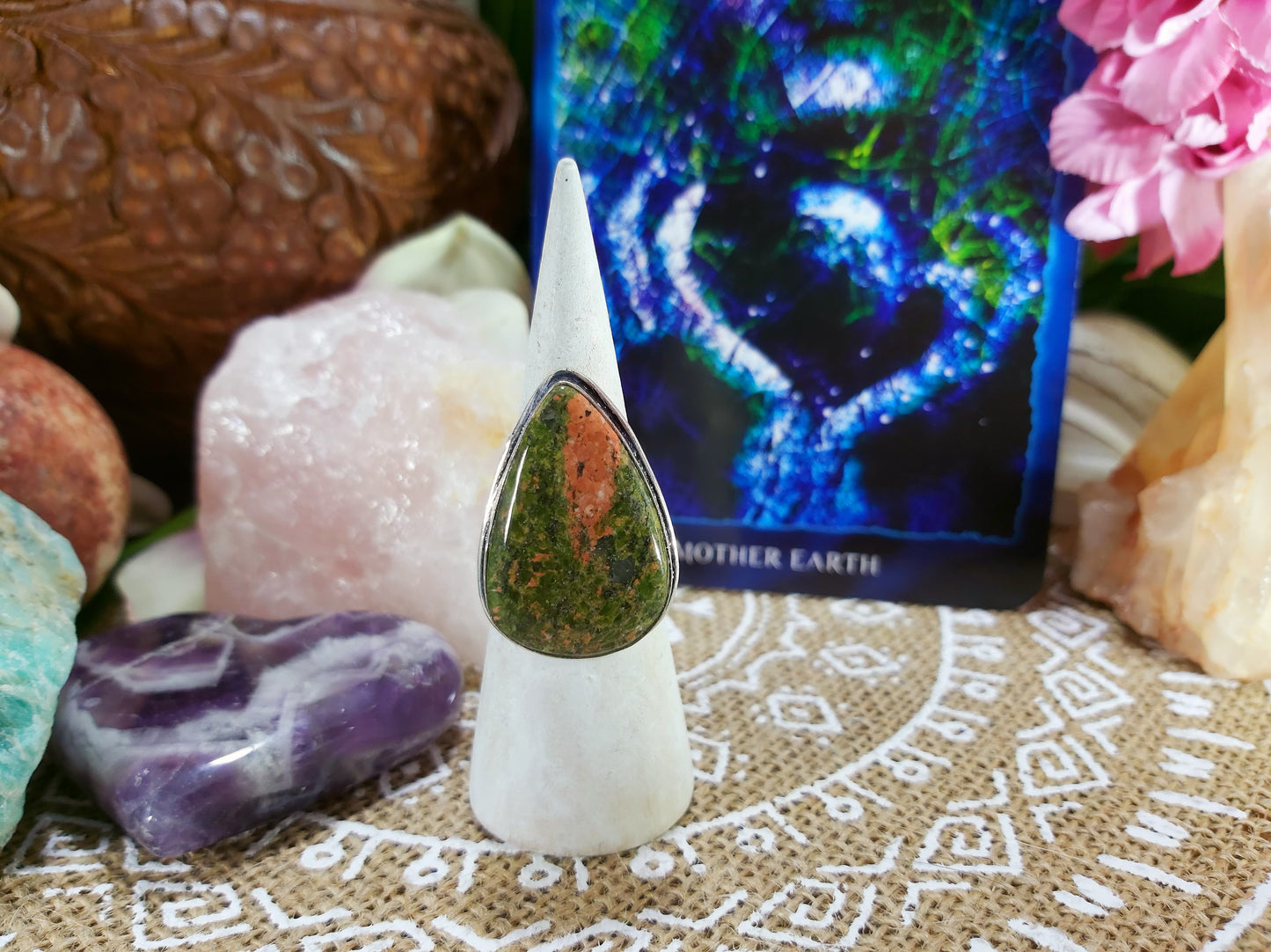 Unakite Emotional Release Ring Size US 8 (E300)