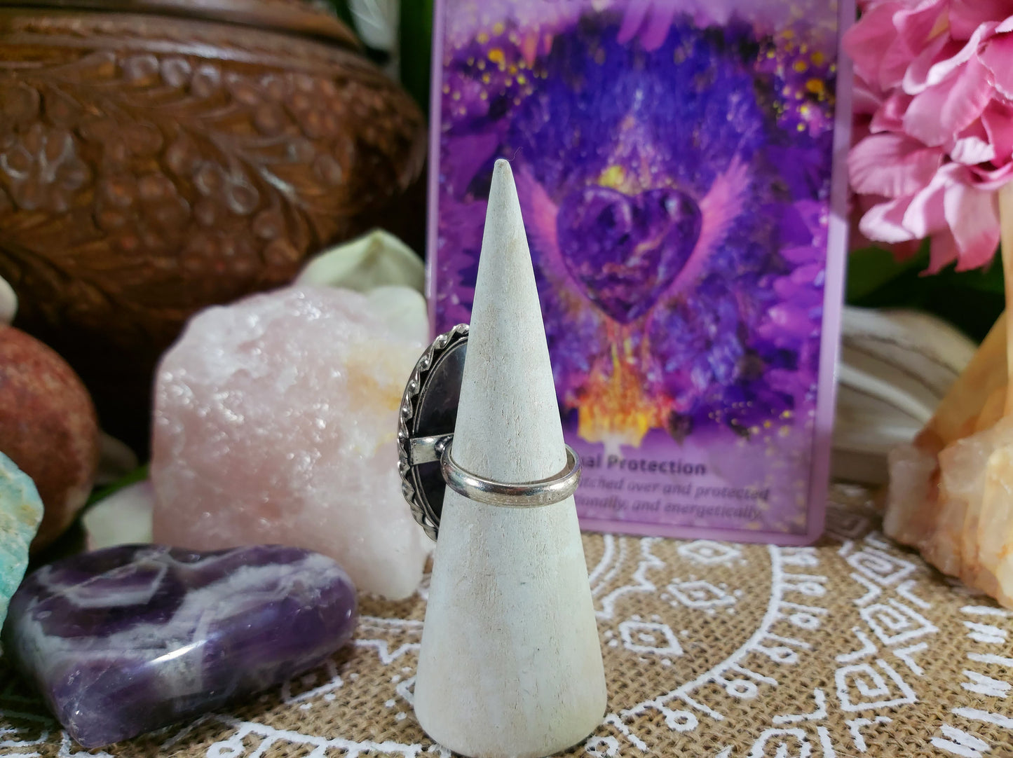 Charoite Spiritual Path Ring Size US 7 (E301)
