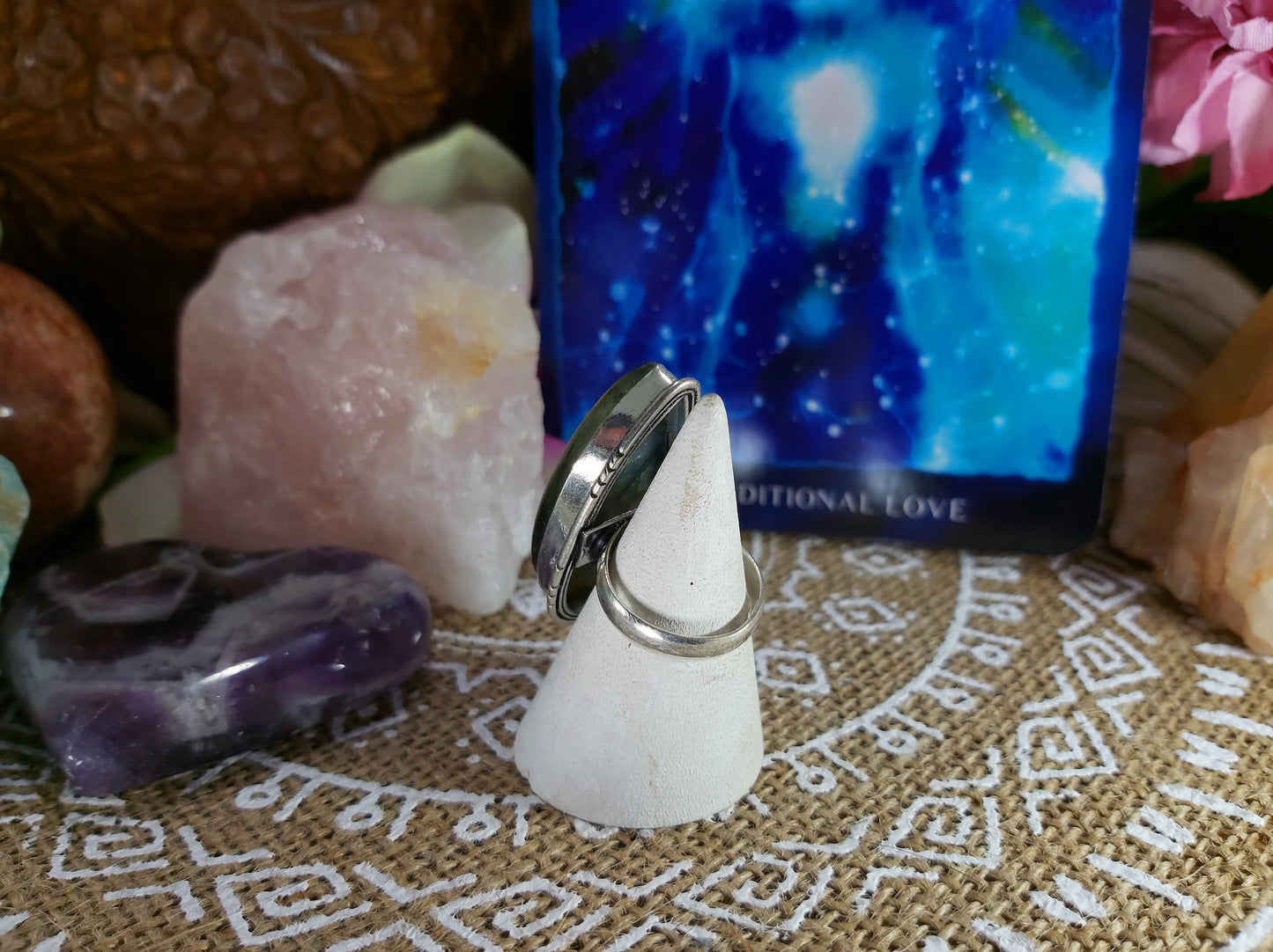 Labradorite Inner Spirit Ring Size US 6.5 (E308)