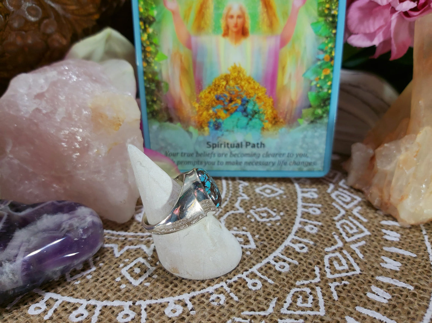 Turquoise Acceptance Ring Size US 8 (E315)