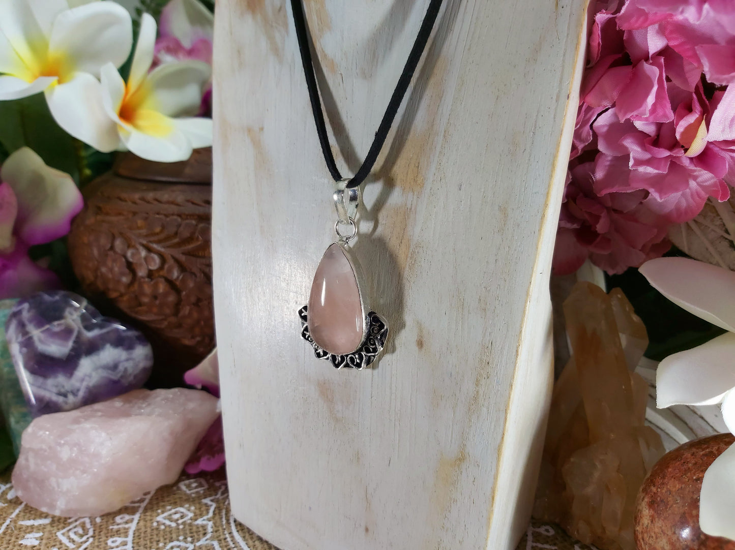 Rose Quartz True Love Pendant (E383)
