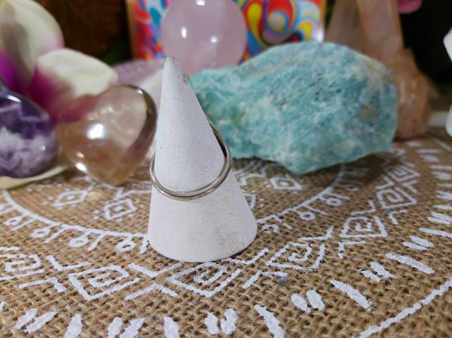 Charoite Spiritual Path Ring Size US 8 (E456)