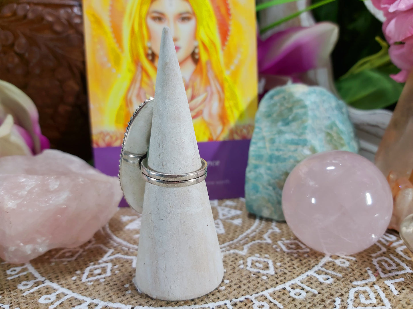 Amazonite Higher Truth Ring Size US 7.5 (E485)