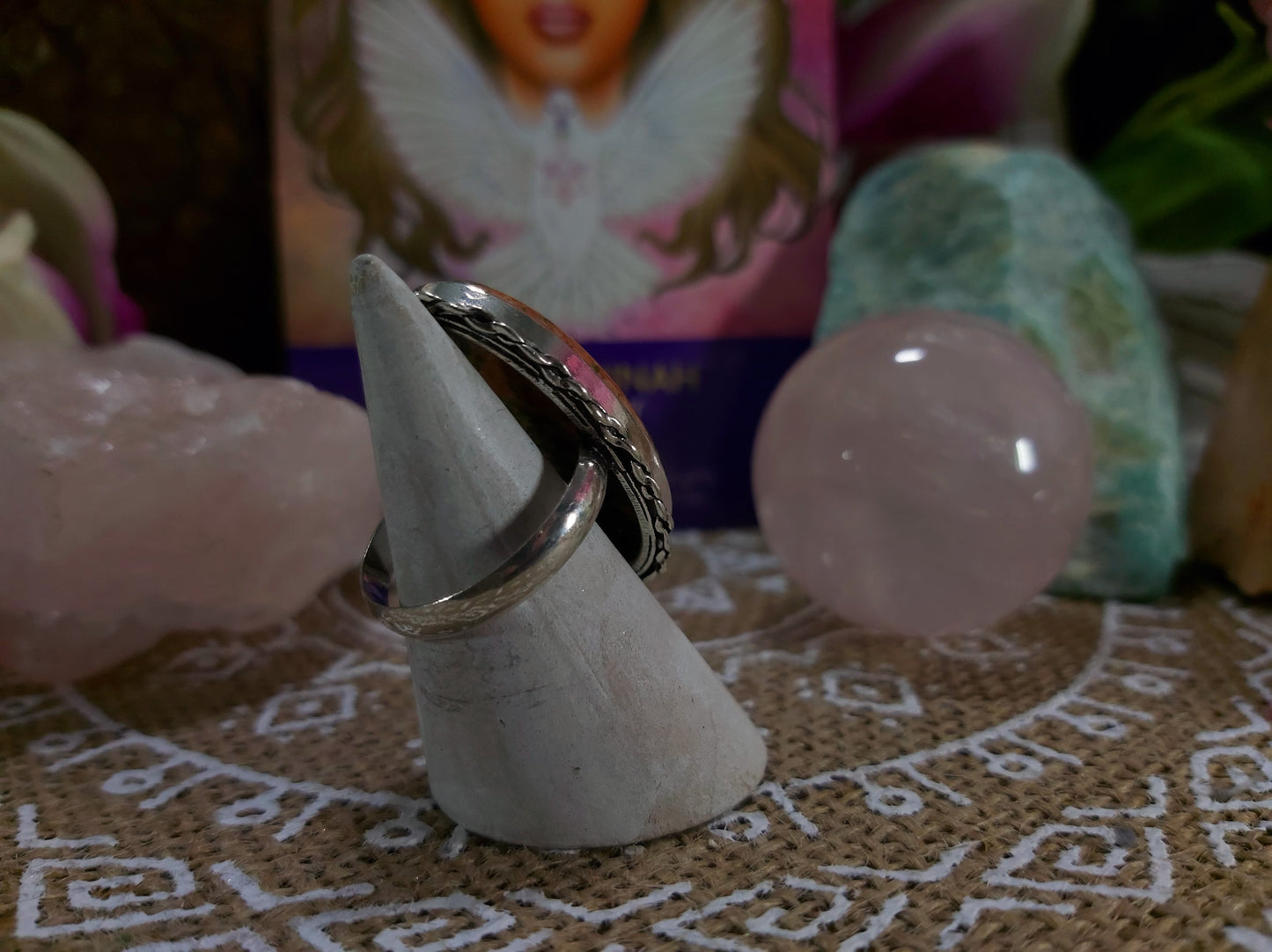 Unakite Emotional Release Ring Size US 8 (E493)