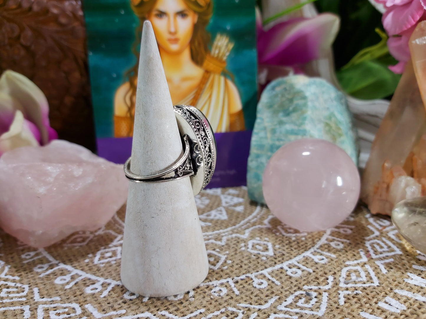 Tiger Eye Manifestations Gemstone Ring Size US 8.5 (E502)