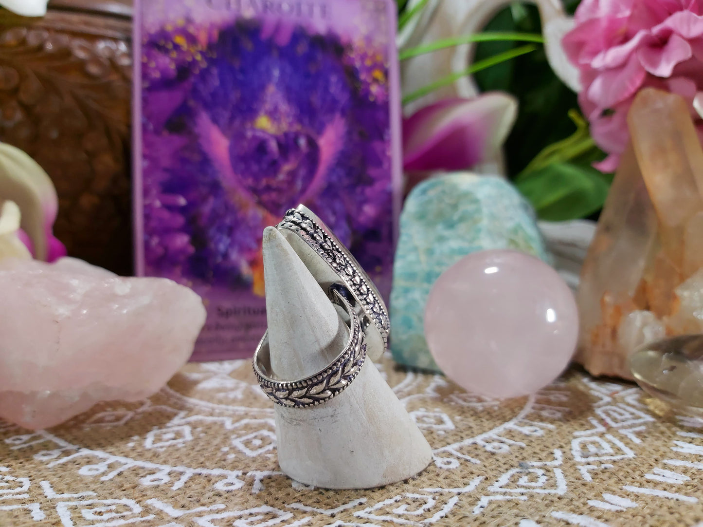 Charoite Spiritual Path Ring Size US 7 (E514)