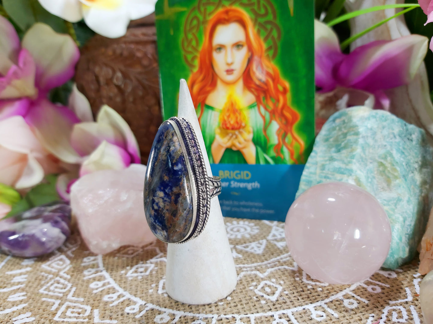 Sodalite Intuition Gemstone Ring Size US 7 (E519)