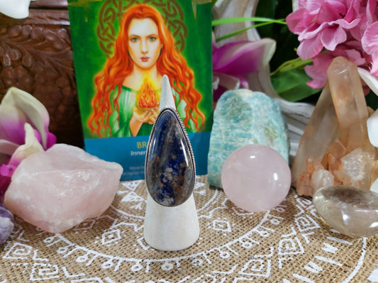 Sodalite Intuition Gemstone Ring Size US 7 (E519)