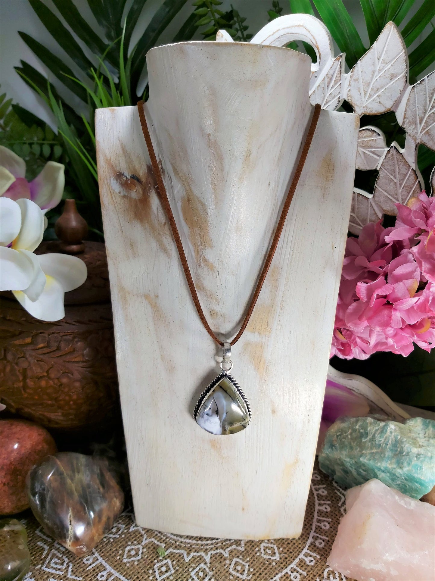 Dendritic Opal Hope to Life Pendant (E536)