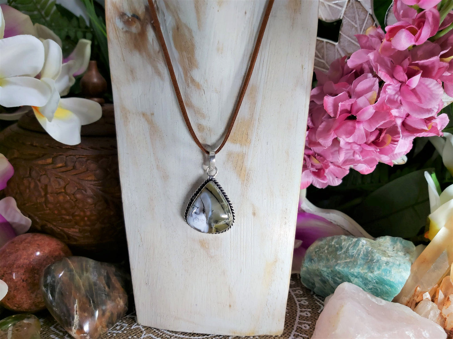 Dendritic Opal Hope to Life Pendant (E536)