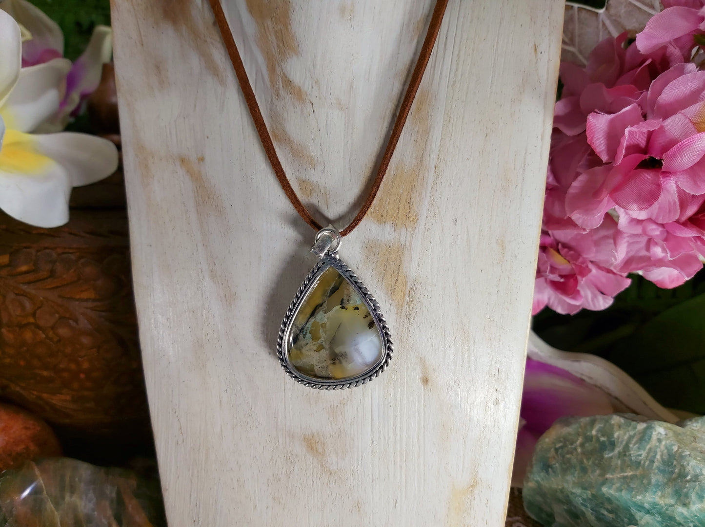 Dendritic Opal Hope to Life Pendant (E536)