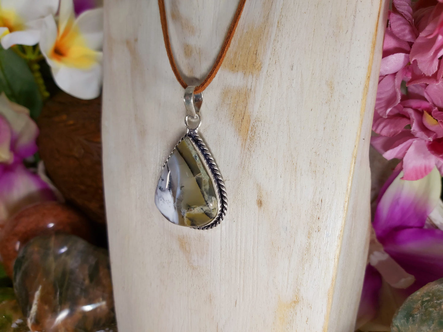 Dendritic Opal Hope to Life Pendant (E536)