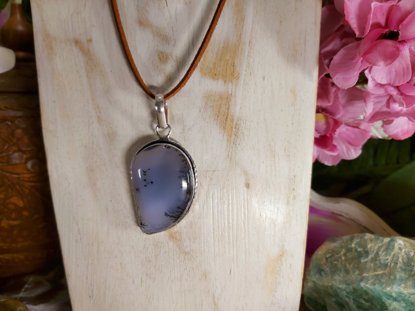 Dendritic Opal Hope to Life Pendant (E538)